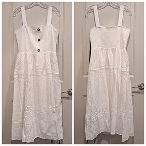 NWT! JNSQ Odalie 100% Cotton White Sundress Size 10